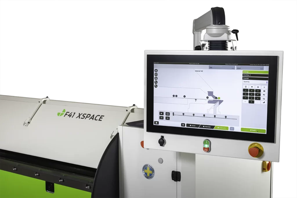 styrsystem nulink till kantvikmaskin mot vit bakgrund