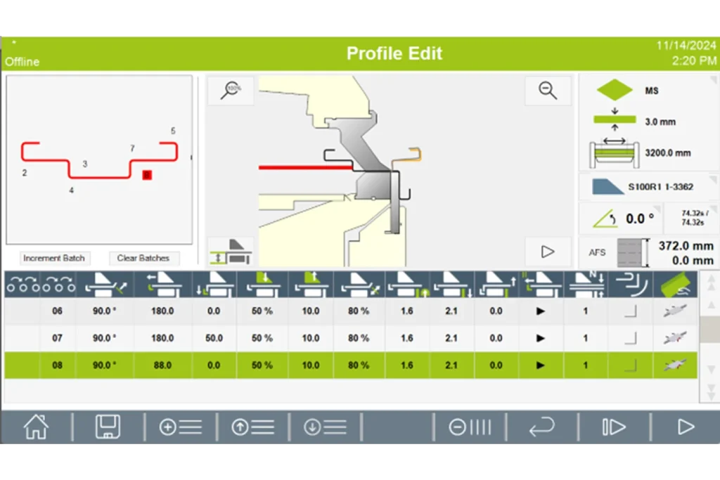 screenshot of prolink offline for cidan megapro folding machine