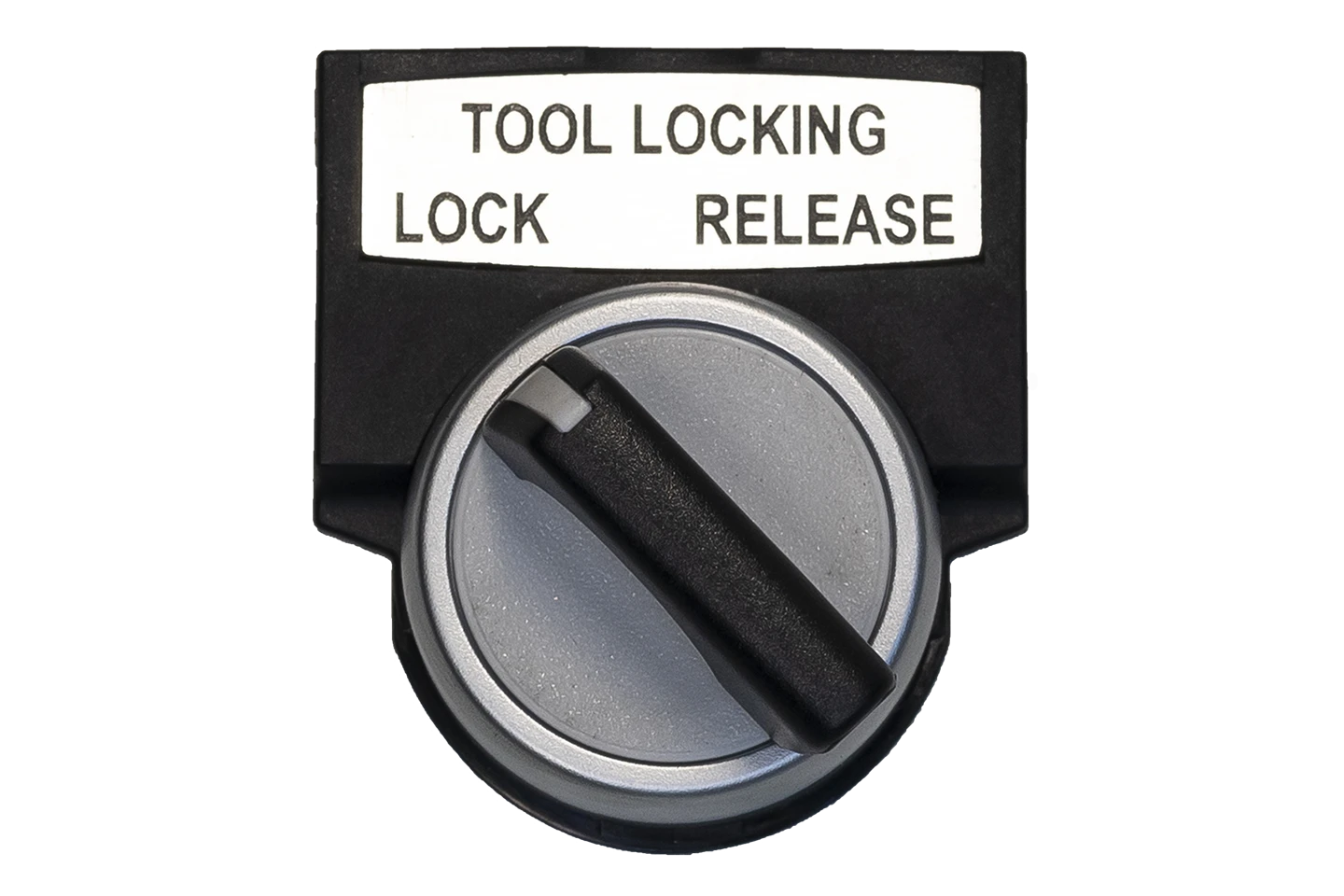 switch for tool locking on a folding machine on white background