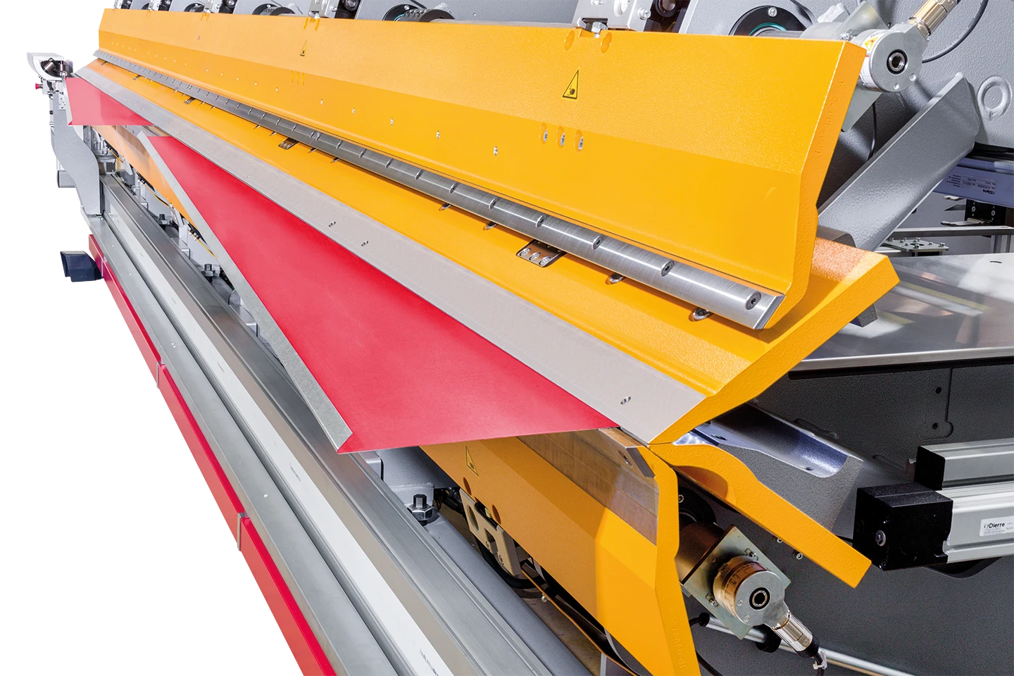 konisk bockning av plåt i en thalmann långbockare mot vit bakgrund