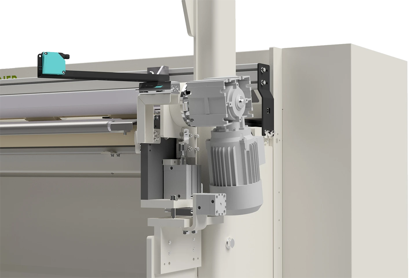 mätning av coil för korrekt inställning av riktverket i klippsträckan i en coilfarm mot vit bakgrund 