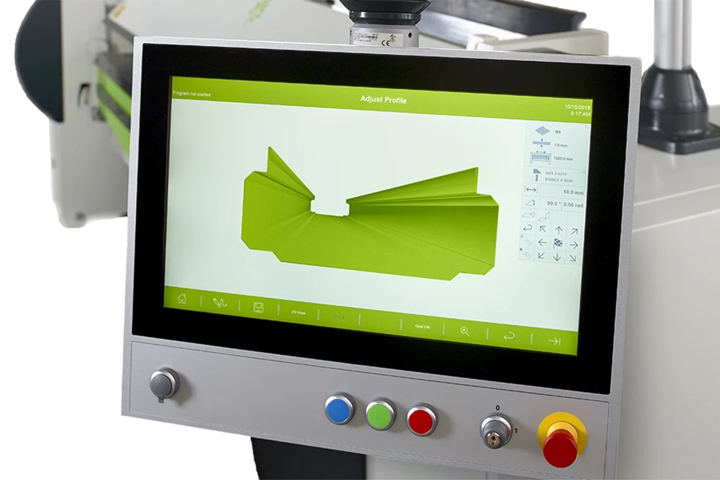 touchscreen with control system prolink for cidan folding machine on white background